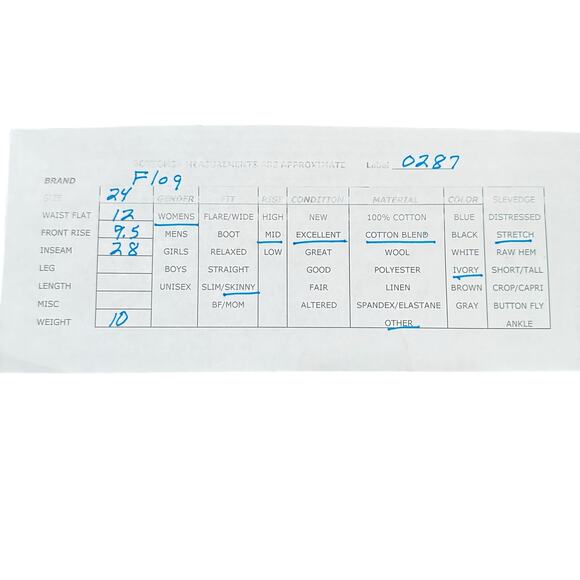 Flog Women's Bevy White Mid Rise Stretch Drawstring Cotton Blend Skinny Pants 24 - Picture 9 of 9